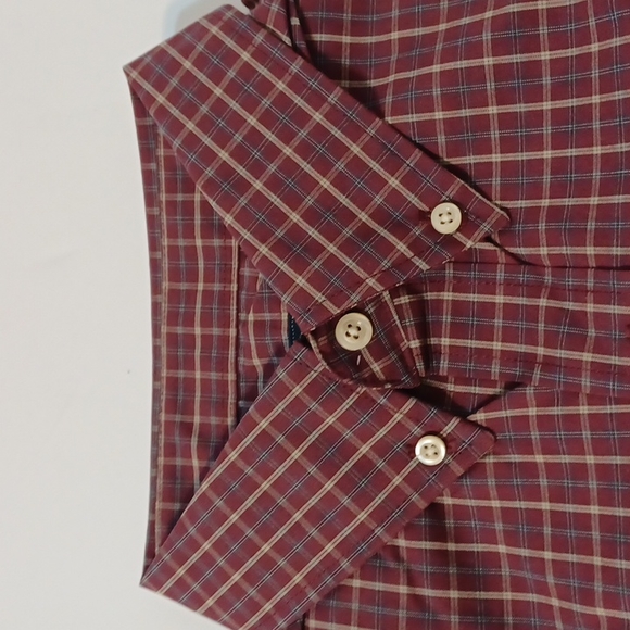 NWT Arrow USA 1851 Men's Hamilton Tawny Port Plaid Poplin Long-Sleeved Shirt - Picture 6 of 8